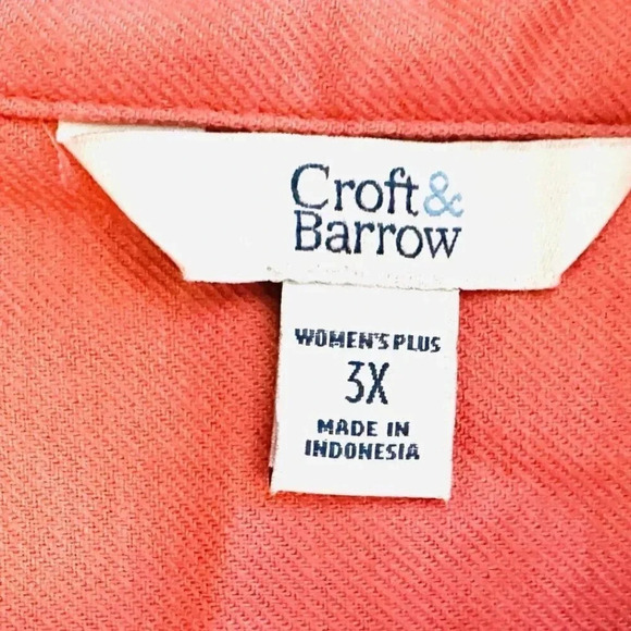 NWT CROFT & BARROW Women Short Sleeve Pullover Collared Draw String Dress Sz 3X - Picture 13 of 15